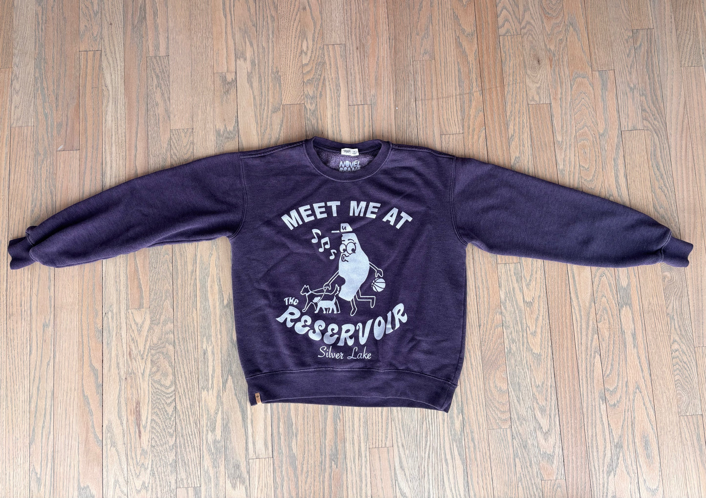 Upcycled "Meet Me at the Reservoir" Sweatshirt - Adult Small - Purple