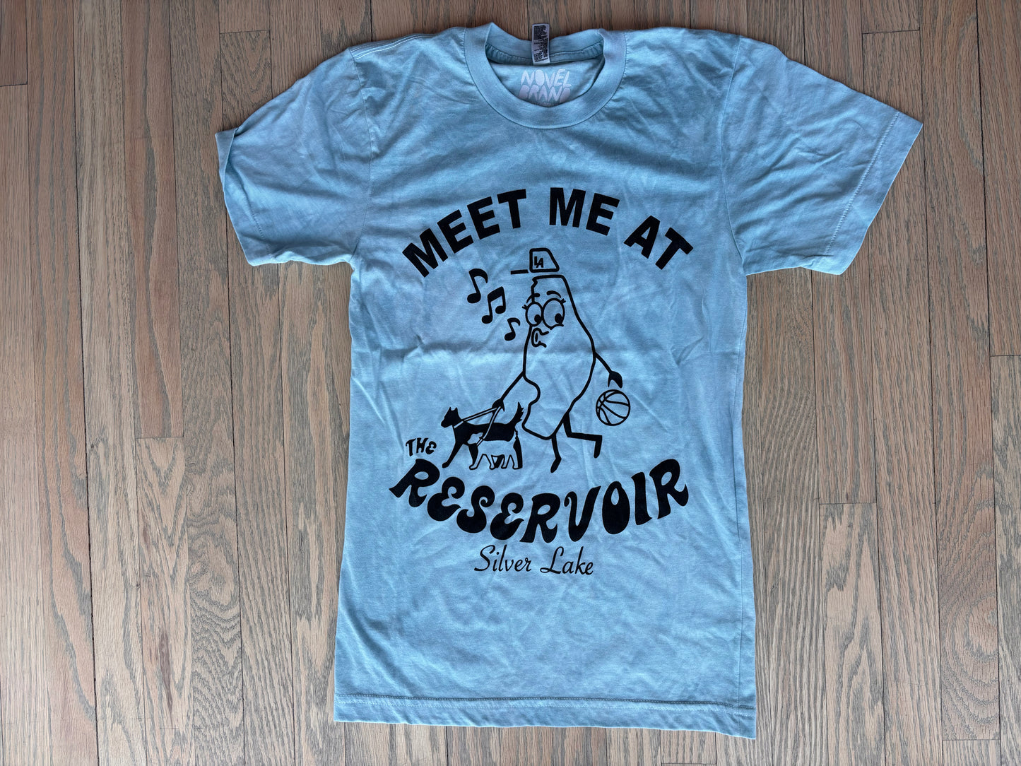 Upcycled "Meet Me at the Reservoir" Tee - Adult XS - Blue