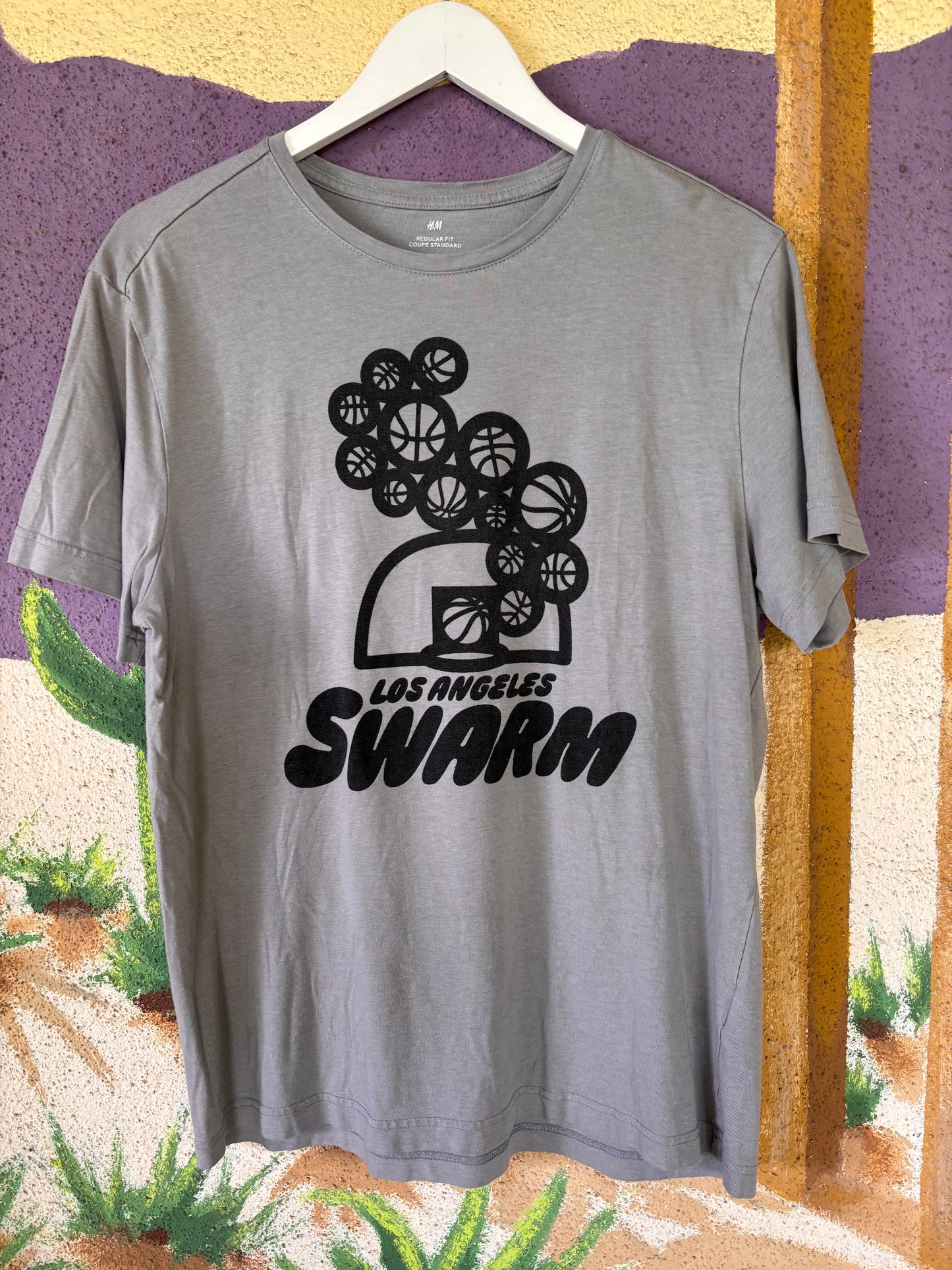 Upcycled "Los Angeles Swarm" Tee - Adult Medium - Grey