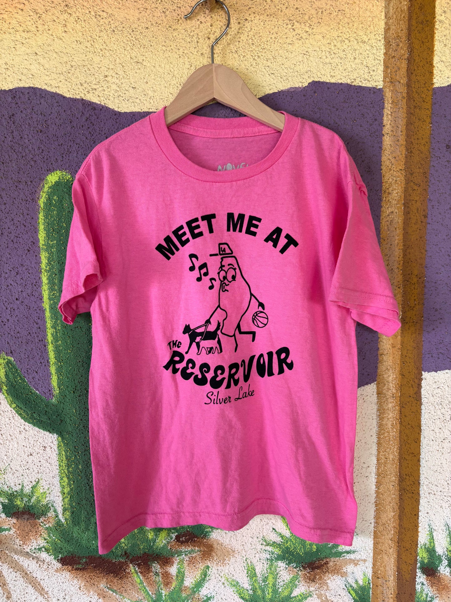 Upcycled "Meet Me at the Reservoir" Tee - Youth Small - Pink