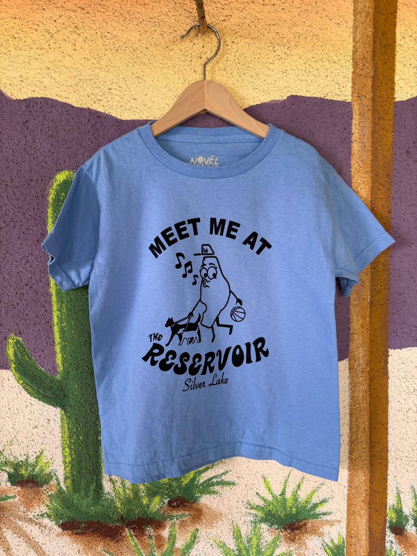 Upcycled "Meet Me at the Reservoir" Tee - Youth XS - Blue