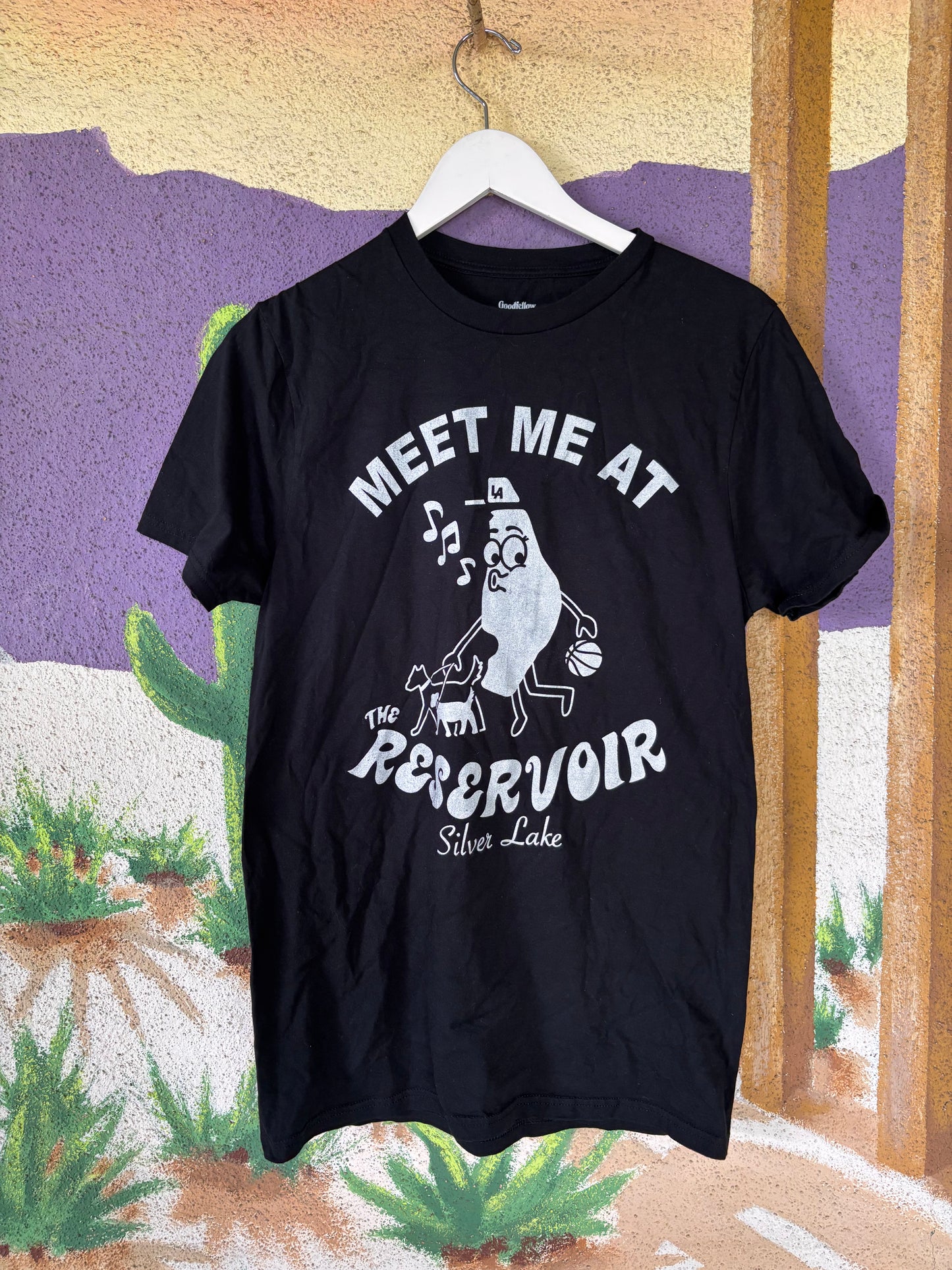 Upcycled "Meet Me at the Reservoir" Tee - Adult Large - Black