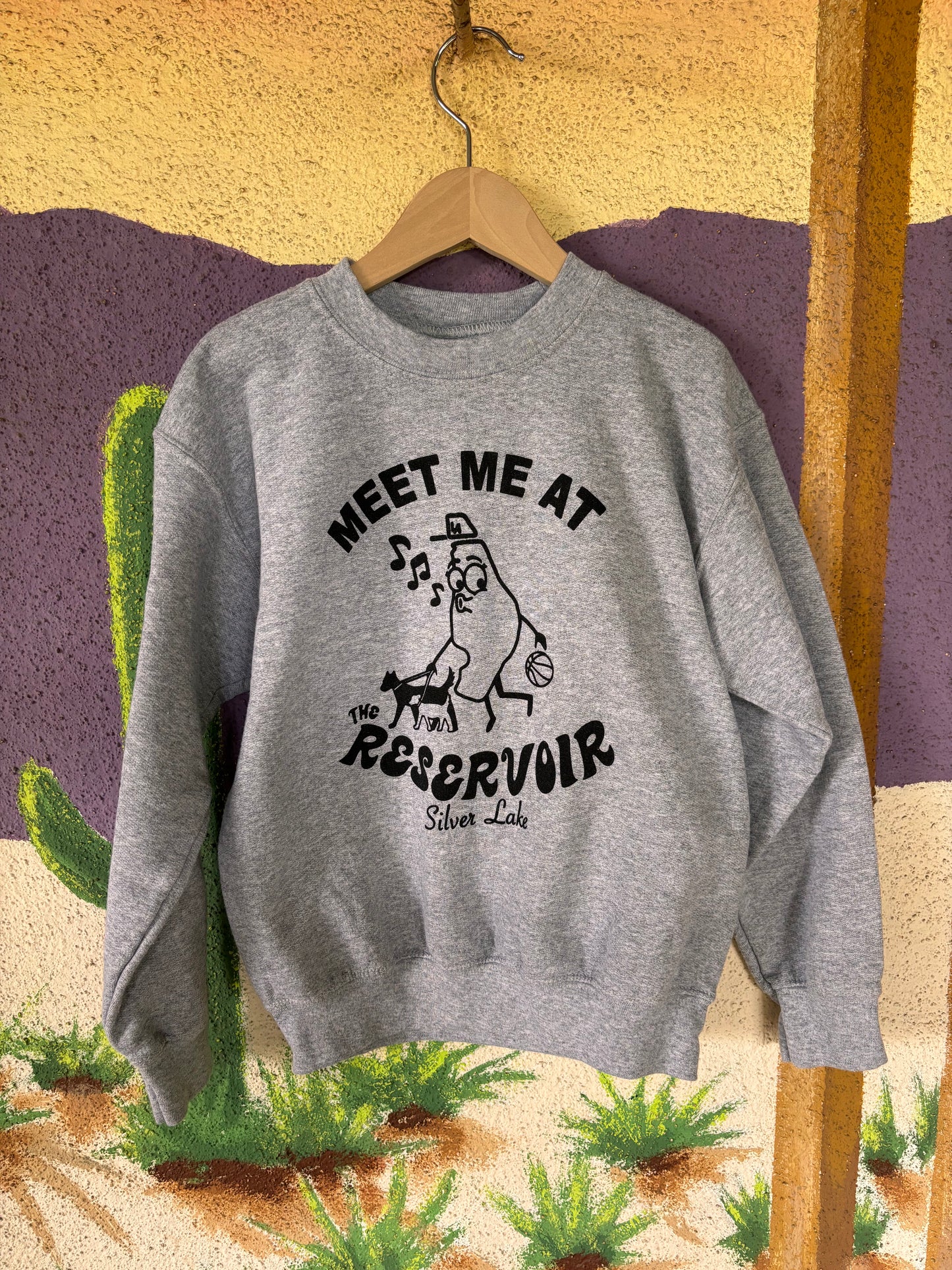 Upcycled "Meet Me at the Reservoir" Sweatshirt - Youth Small - Grey