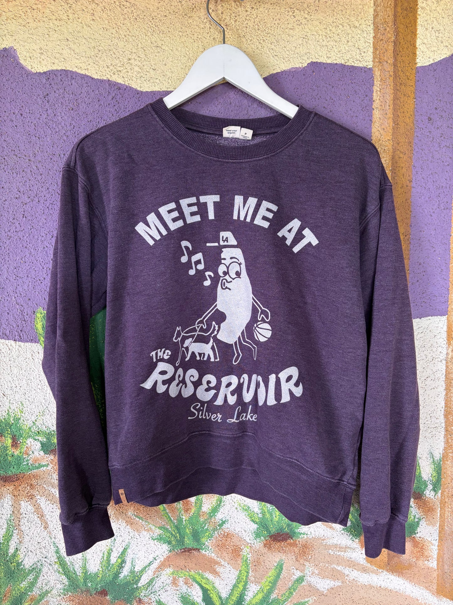 Upcycled "Meet Me at the Reservoir" Sweatshirt - Adult Small - Purple